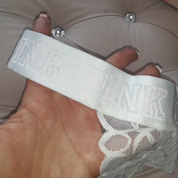 Vs Pink extra low rise thong white lace brand new - Picture 2 of 7